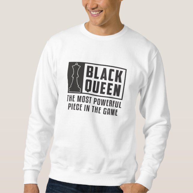 Sweatshirt Chess Chess Board Black Queen Checkmate Board Cade (Devant)