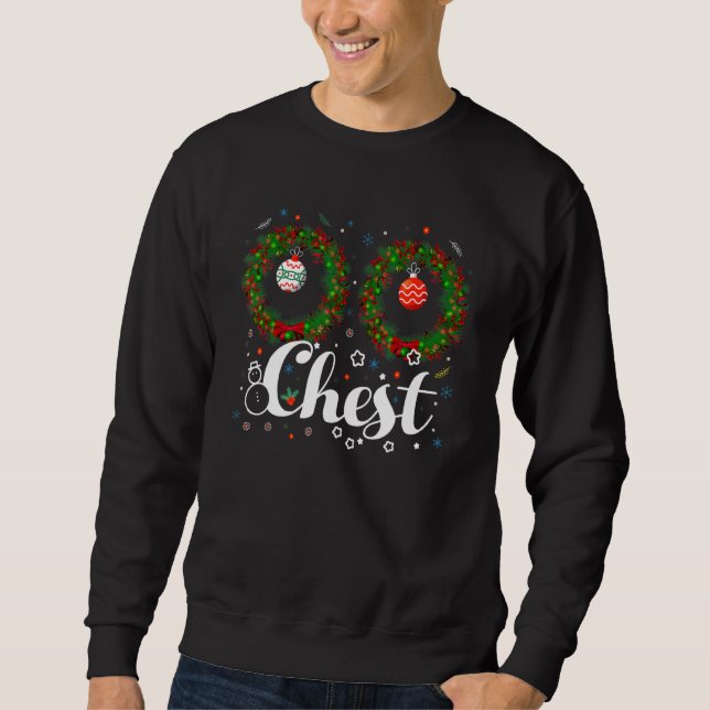 Sweatshirt Chest Nuts Christmas T Shirt Funny Matching Couple (Devant)