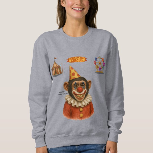 Sweatshirt Chester le clown chimpanzé (Devant)