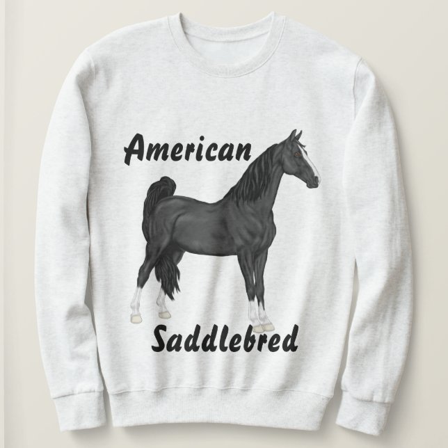 Sweatshirt Cheval américain de race selle (Design devant)