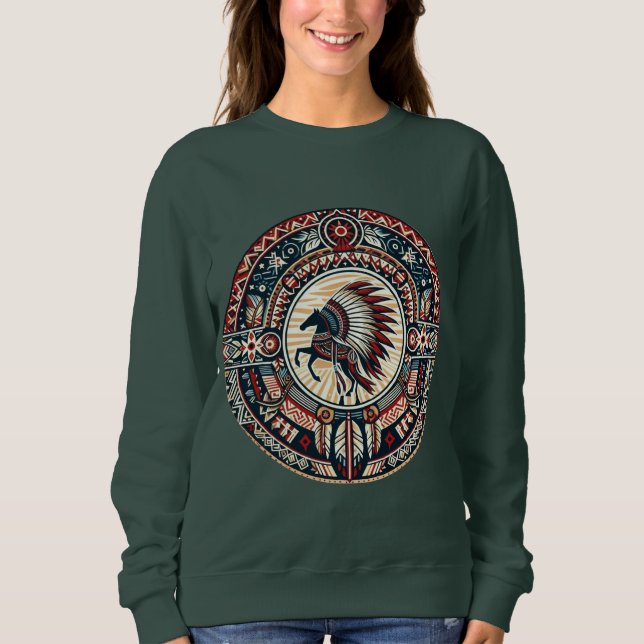 Sweatshirt Cheval amérindien (Devant)