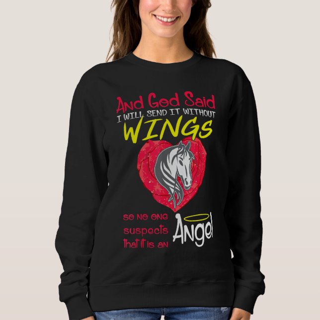 Sweatshirt Cheval Ange sans ailes Animaux (Devant)