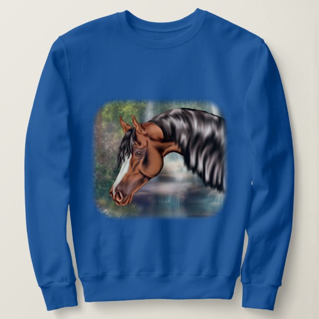 Sweatshirt Cheval arabe bai (Design devant)