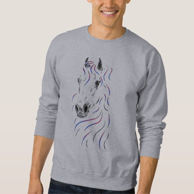 Sweatshirt Cheval arabe élégant (Devant)