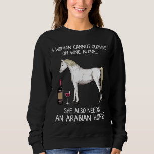 Sweatshirt Cheval Arabe Et Cheval De Vin Aménagé