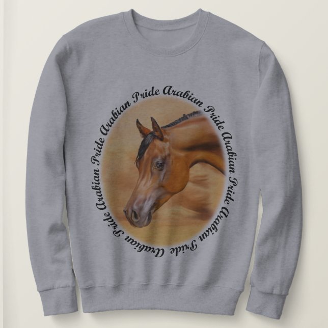 Sweatshirt Cheval arabe Fierté arabe (Design devant)