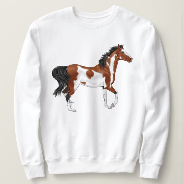 Sweatshirt Cheval arabe Pinto (Design devant)
