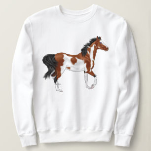 Sweatshirt Cheval arabe Pinto Art équestre occidental