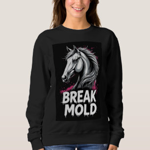 Sweatshirt Cheval avec art éclaboussé, typographie audacieuse