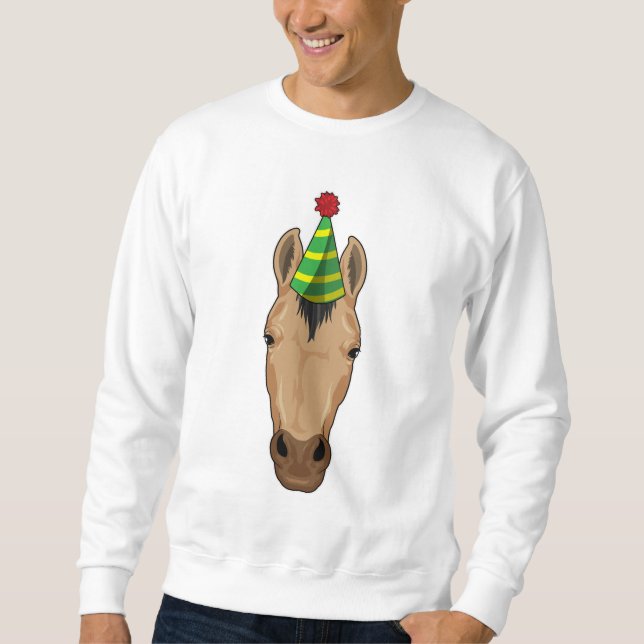 Sweatshirt Cheval avec chapeau de fête (Devant)