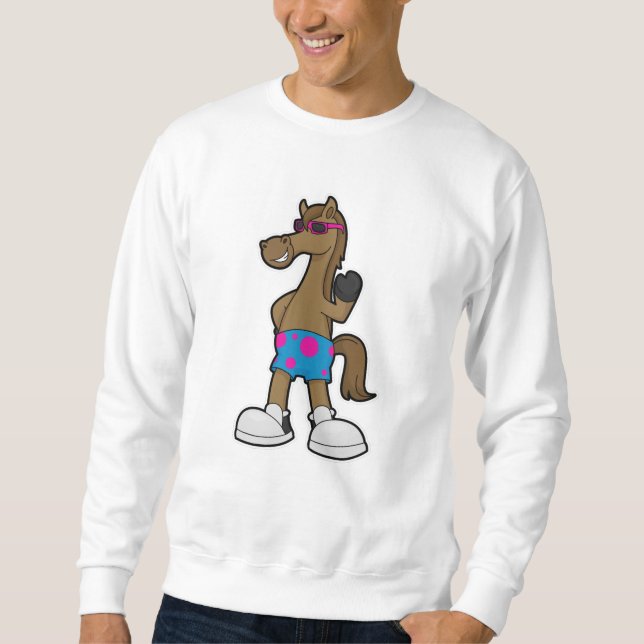 Sweatshirt Cheval avec des lunettes de soleil (Devant)