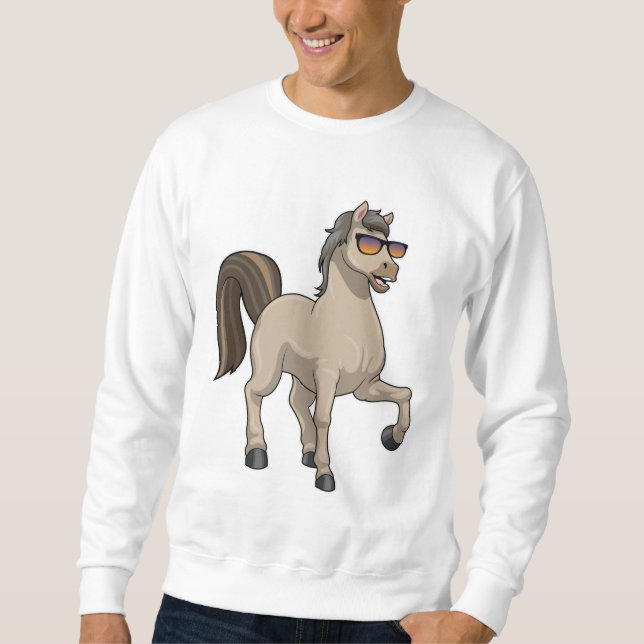 Sweatshirt Cheval avec lunettes de soleil (Devant)
