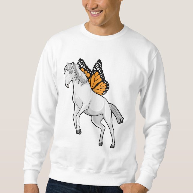 Sweatshirt Cheval avec papillon (Devant)