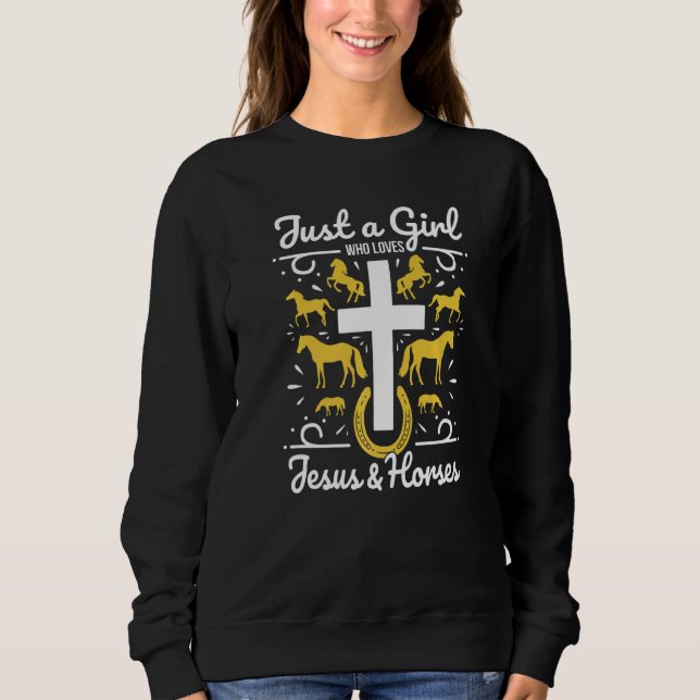 Sweatshirt Cheval cavalier Jésus & Chevaux (Devant)