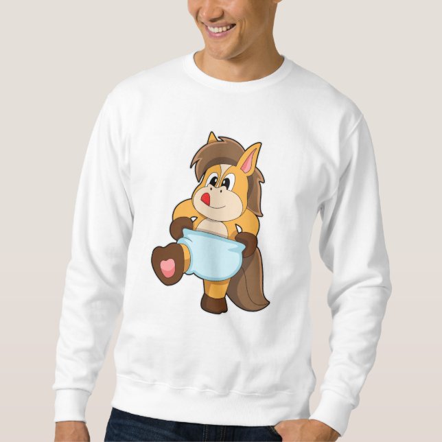 Sweatshirt Cheval comme bébé avec couche (Devant)