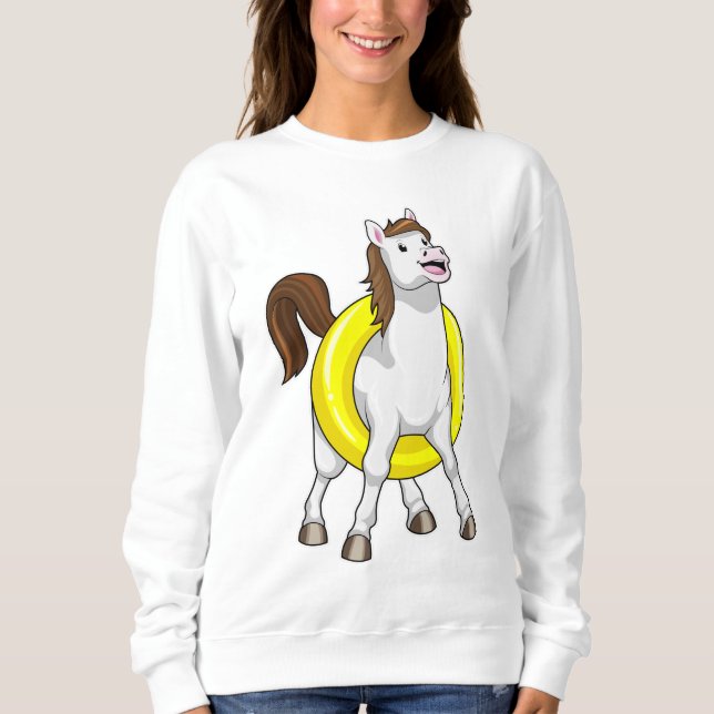 Sweatshirt Cheval comme nageur avec Lifebouy (Devant)