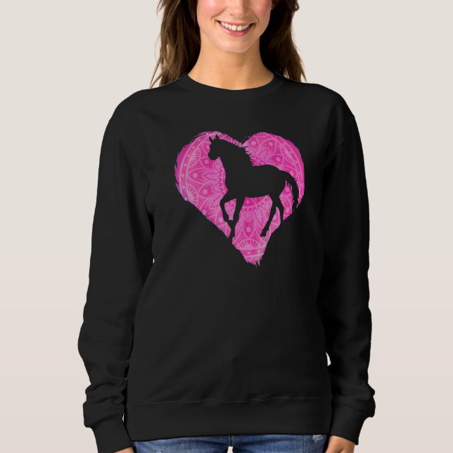 Sweatshirt Cheval de coeur Ventilateur Chevaux équitation Equ (Devant)