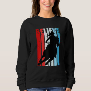Sweatshirt Cheval de course de baril pour femmes Cavalier Rou