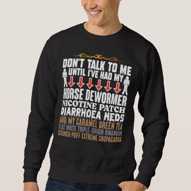 Sweatshirt Cheval Dewormer Humour Joke étrange étrange étrang (Devant)