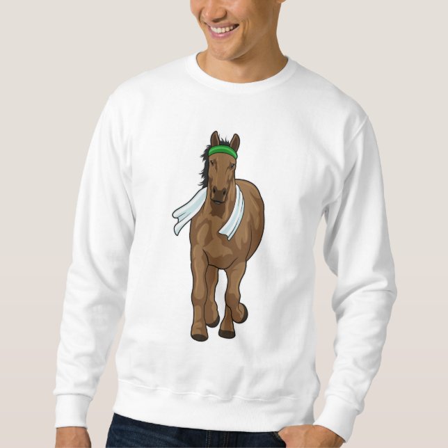 Sweatshirt Cheval en coureur avec serviette (Devant)