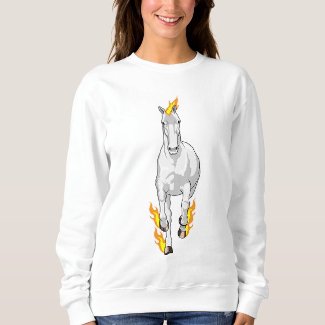 Sweatshirt Cheval en flamme (Devant)