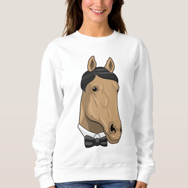 Sweatshirt Cheval en Gentleman avec cravate de Bow (Devant)