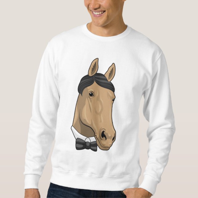 Sweatshirt Cheval en Gentleman avec cravate de Bow (Devant)