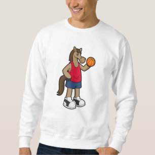Sweatshirt Cheval en joueur de basket-ball avec ballon de bas