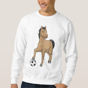 Sweatshirt Cheval en joueur de football avec ballon