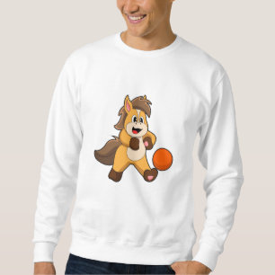 Sweatshirt Cheval en joueur de football avec ballon de footba