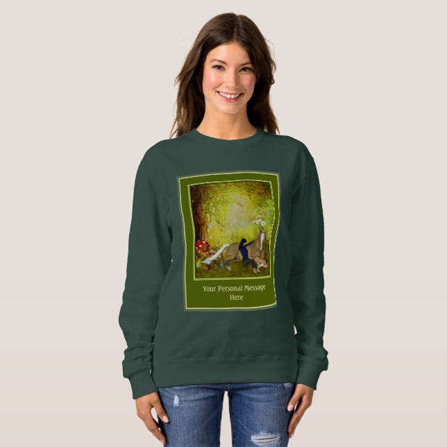 Sweatshirt Cheval Et Fille Ajouter Votre Propre Texte Personn (Devant entier)