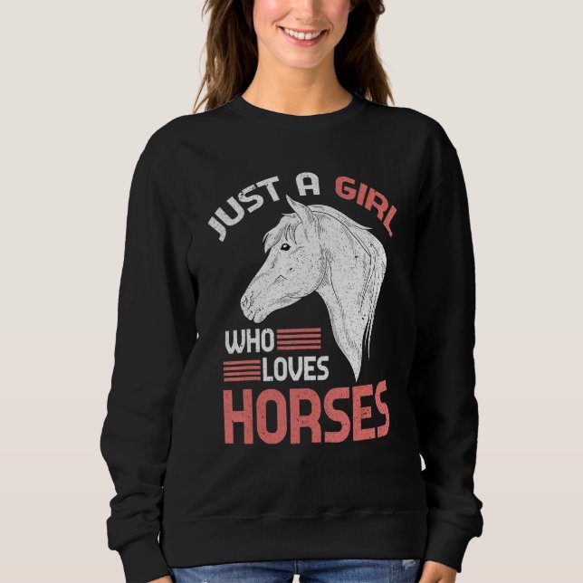 Sweatshirt Cheval Filles Femmes Cheval Équestre Cheval Équita (Devant)