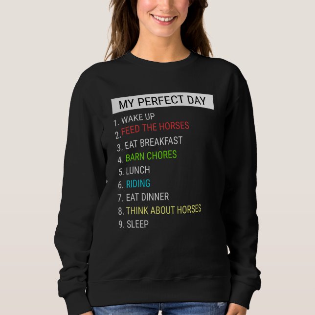 Sweatshirt Cheval Ma journée parfaite (Devant)