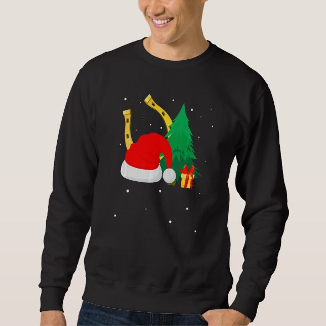 Sweatshirt Cheval Noël mignon (Devant)