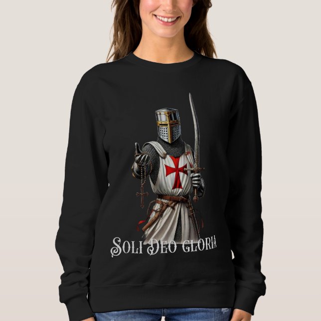 Sweatshirt Chevalier catholique Temple latin Croiseur croisé (Devant)