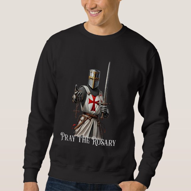 Sweatshirt Chevalier catholique Temple latin Croiseur croisé (Devant)