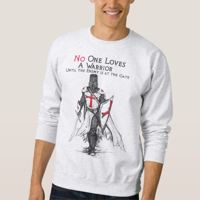 Sweatshirt Chevalier croisé Crusader Templier Guerrier Dieu (Devant)