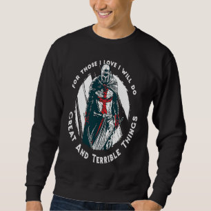 Sweatshirt Chevalier Templier Chrétien Rosaire Croisé Guerrie