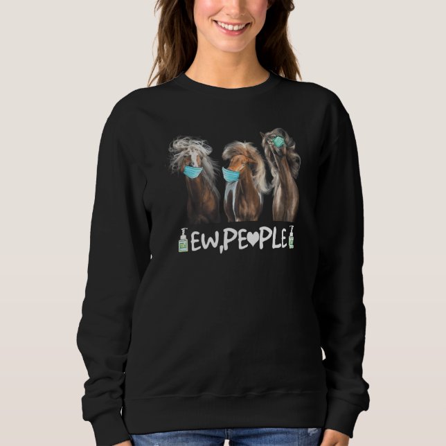 Sweatshirt Chevaux portant le Masque Visage Ew Personnes Anim (Devant)