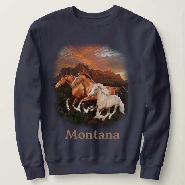 Sweatshirt Chevaux sauvages (Design devant)