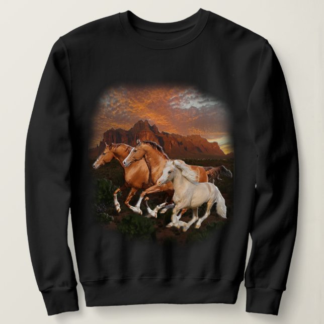 Sweatshirt Chevaux sauvages d'Arizona (Design devant)