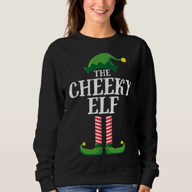 Sweatshirt Chevelé Elf Matching Famille Groupe Noël (Devant)