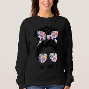 Sweatshirt Cheveux Bun Chien Maman Vie Messy Bun Cheveux Fête