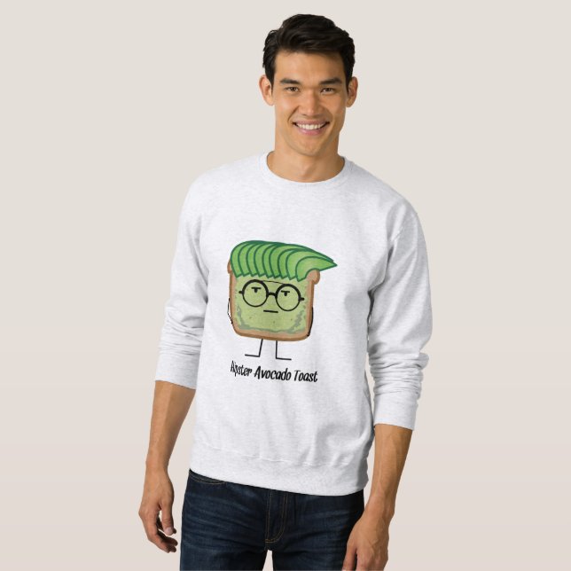 Sweatshirt Cheveux de graisseur en verre de hippie de pain (Devant entier)
