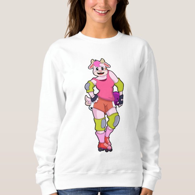 Sweatshirt Chèvre comme Patinage en ligne avec Patins en lign (Devant)