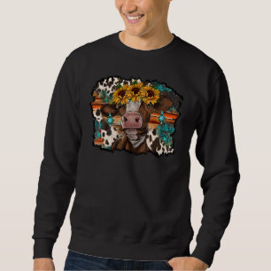 Sweatshirt Chèvre Couronne Tournesol Mignon Pierre Précieuse