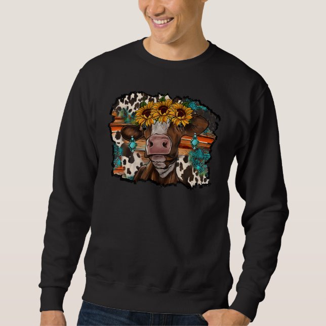Sweatshirt Chèvre Couronne Tournesol Mignon Pierre Précieuse  (Devant)
