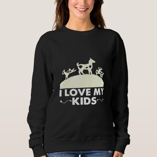 Sweatshirt Chèvre J'Aime Mes Enfants Chèvre Animal (Devant)
