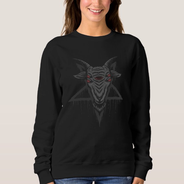 Sweatshirt Chèvre Satanique Occulte Shub Niggurath Baphomet P (Devant)