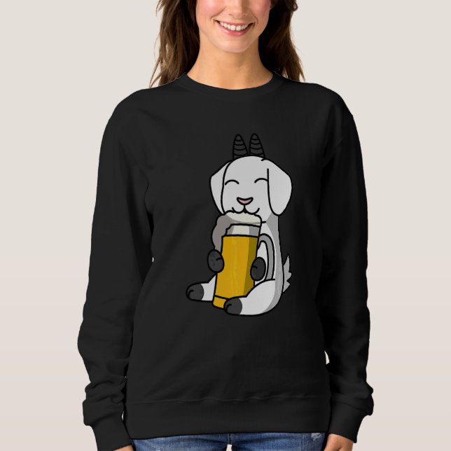 Sweatshirt Chèvres Buvant de la Bière Animal de Compagnie   (Devant)